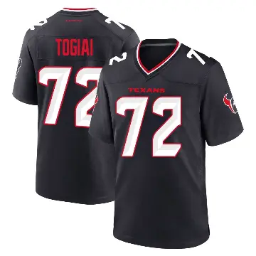 ＃72 Men's Tommy Togiai Navy Game Houston Texans Team Jersey