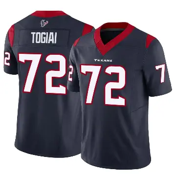 ＃72 Men's Tommy Togiai Navy Limited Houston Texans Vapor F.U.S.E. Jersey