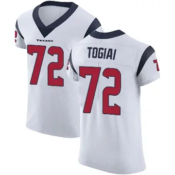 ＃72 Men's Tommy Togiai White Elite Houston Texans Vapor Untouchable Jersey