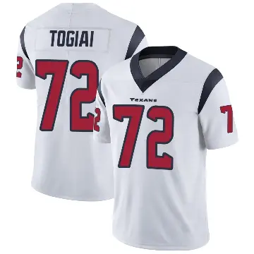 ＃72 Youth Tommy Togiai White Limited Houston Texans Vapor Untouchable Jersey