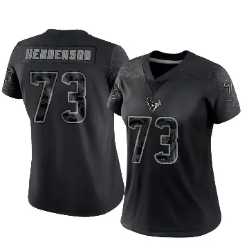 ＃73 Women's LaDarius Henderson Black Limited Houston Texans Reflective Jersey