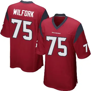 ＃75 Men's Vince Wilfork Red Game Houston Texans Alternate Jersey