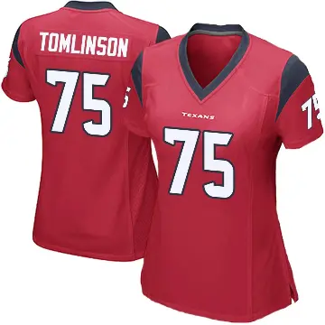 ＃75 Women's Laken Tomlinson Red Game Houston Texans Alternate Jersey