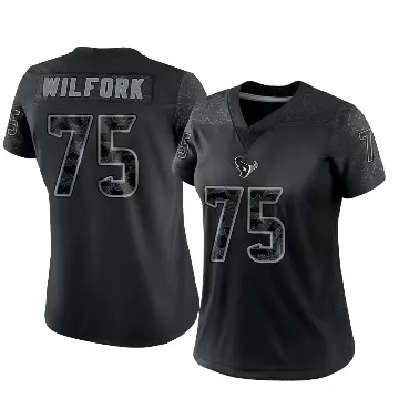 ＃75 Women's Vince Wilfork Black Limited Houston Texans Reflective Jersey