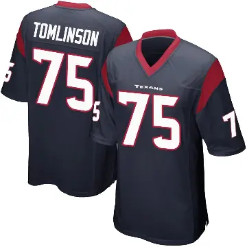 ＃75 Youth Laken Tomlinson Navy Blue Game Houston Texans Team Color Jersey