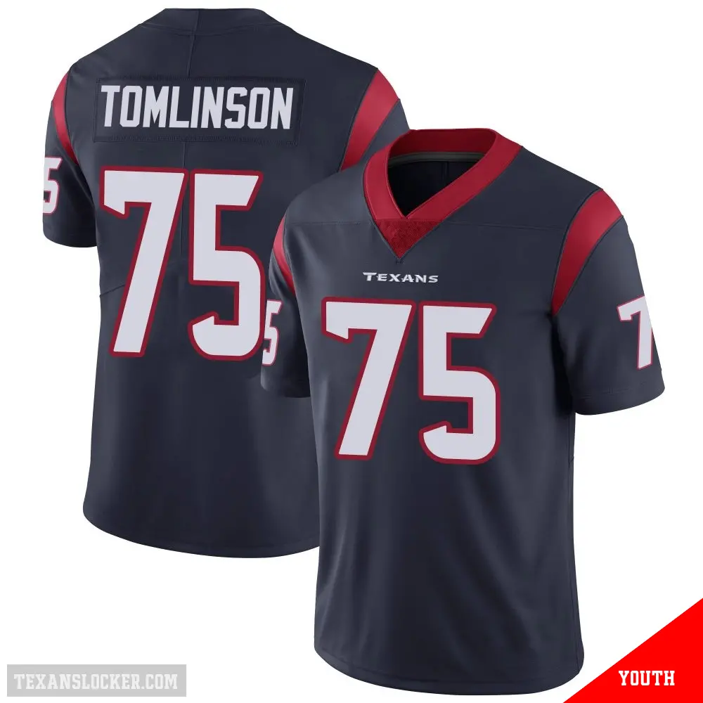＃75 Youth Laken Tomlinson Navy Blue Limited Houston Texans Team Color Vapor Untouchable Jersey