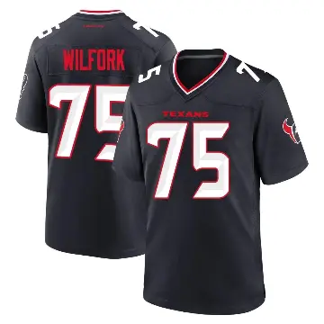 ＃75 Youth Vince Wilfork Navy Game Houston Texans Team Jersey