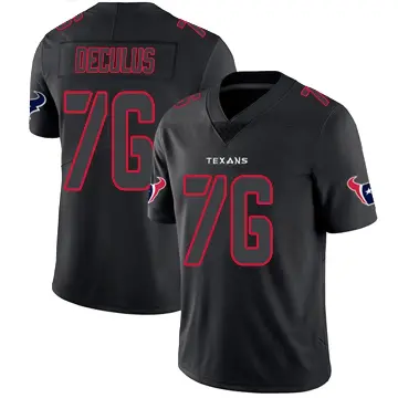 ＃76 Men's Austin Deculus Black Impact Limited Houston Texans Jersey