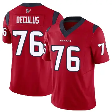 ＃76 Men's Austin Deculus Red Limited Houston Texans Vapor F.U.S.E. Jersey