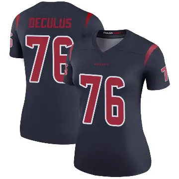 ＃76 Women's Austin Deculus Navy Legend Houston Texans Color Rush Jersey