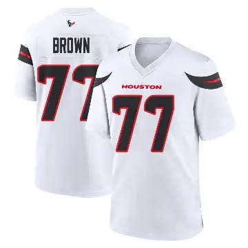＃77 Men's Trent Brown White Game Houston Texans Jersey