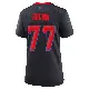 ＃77 Women's Trent Brown Navy Game Houston Texans 2nd Alternate Jersey
