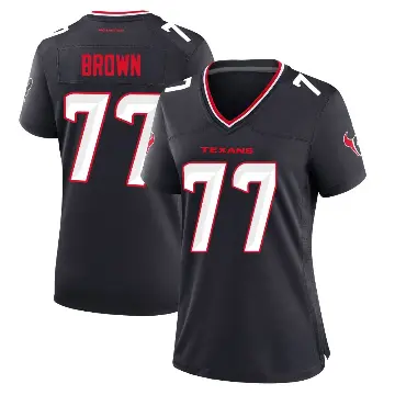 ＃77 Women's Trent Brown Navy Game Houston Texans Team Jersey