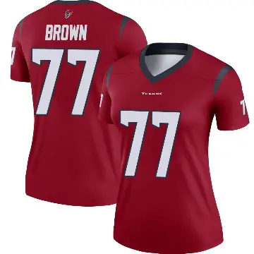 ＃77 Women's Trent Brown Red Legend Houston Texans Jersey