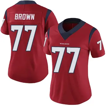 ＃77 Women's Trent Brown Red Limited Houston Texans Alternate Vapor Untouchable Jersey