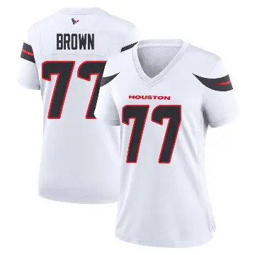 ＃77 Women's Trent Brown White Game Houston Texans Jersey
