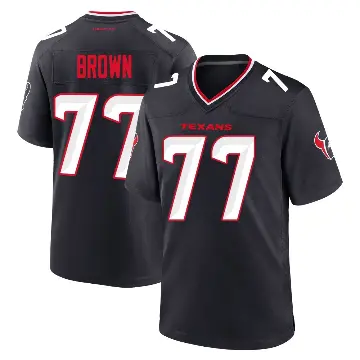 ＃77 Youth Trent Brown Navy Game Houston Texans Team Jersey