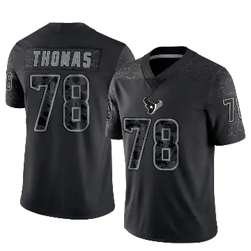 ＃78 Men's Zach Thomas Black Limited Houston Texans Reflective Jersey