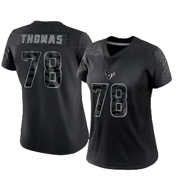 ＃78 Women's Zach Thomas Black Limited Houston Texans Reflective Jersey