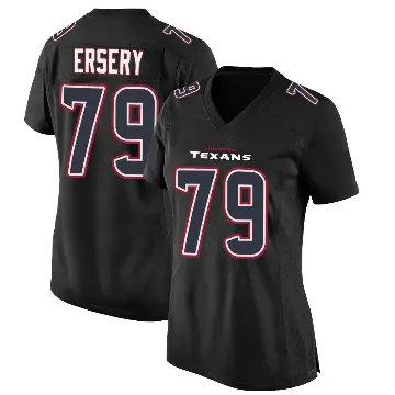 ＃79 Women's Aireontae Ersery Black Game Houston Texans Fashion Jersey