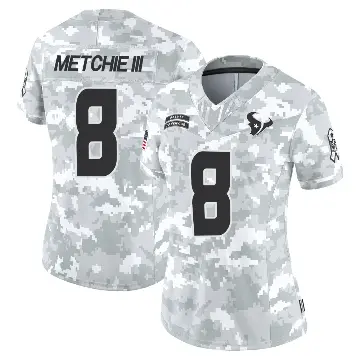 ＃8 Women's John Metchie III Arctic Camo Limited Houston Texans 2024 Salute to Service Jersey