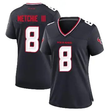 ＃8 Women's John Metchie III Navy Game Houston Texans Team Jersey