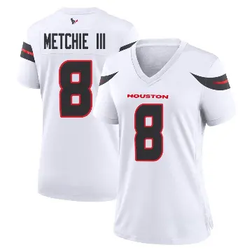 ＃8 Women's John Metchie III White Game Houston Texans Jersey