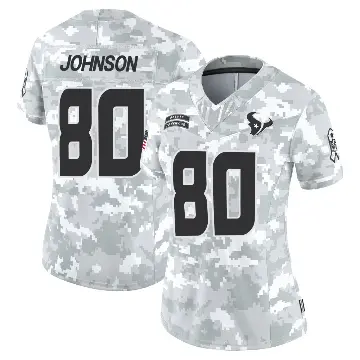 ＃80 Women's Andre Johnson Arctic Camo Limited Houston Texans 2024 Salute to Service Jersey