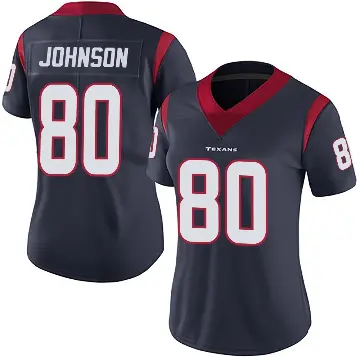＃80 Women's Andre Johnson Navy Blue Limited Houston Texans Team Color Vapor Untouchable Jersey