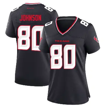 ＃80 Women's Andre Johnson Navy Game Houston Texans Team Jersey