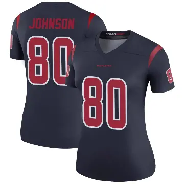 ＃80 Women's Andre Johnson Navy Legend Houston Texans Color Rush Jersey