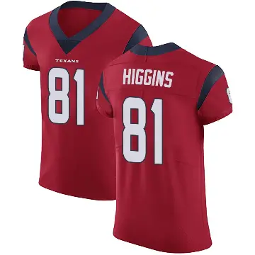 ＃81 Men's Jayden Higgins Red Elite Houston Texans Alternate Vapor Untouchable Jersey