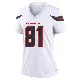 ＃81 Women's Jaxon Janke White Game Houston Texans Jersey