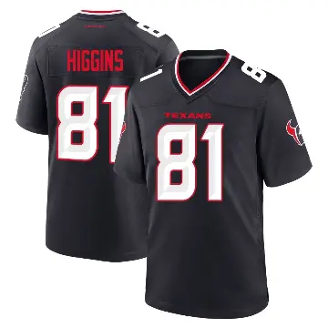 ＃81 Youth Jayden Higgins Navy Game Houston Texans Team Jersey