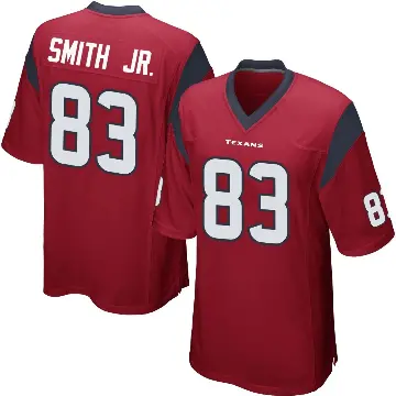 ＃83 Youth Irv Smith Jr. Red Game Houston Texans Alternate Jersey