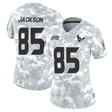 ＃85 Women's Daniel Jackson Arctic Camo Limited Houston Texans 2024 Salute to Service Jersey