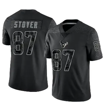 ＃87 Men's Cade Stover Black Limited Houston Texans Reflective Jersey