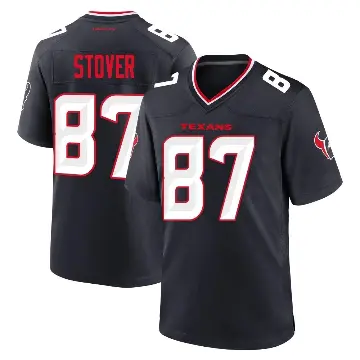 ＃87 Men's Cade Stover Navy Game Houston Texans Team Jersey