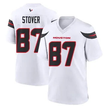 ＃87 Men's Cade Stover White Game Houston Texans Jersey