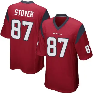 ＃87 Youth Cade Stover Red Game Houston Texans Alternate Jersey