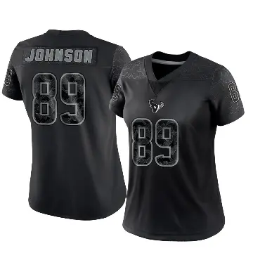 ＃89 Women's Xavier Johnson Black Limited Houston Texans Reflective Jersey