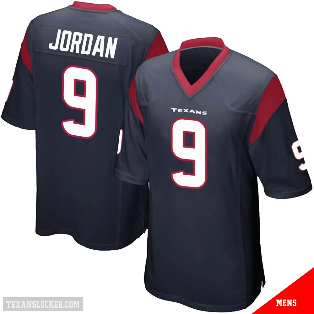 ＃9 Men's Brevin Jordan Navy Blue Game Houston Texans Team Color Jersey