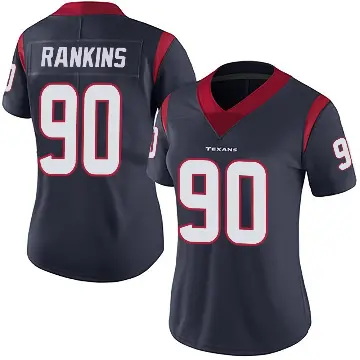 ＃90 Women's Sheldon Rankins Navy Blue Limited Houston Texans Team Color Vapor Untouchable Jersey