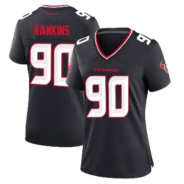 ＃90 Women's Sheldon Rankins Navy Game Houston Texans Team Jersey