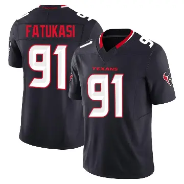 ＃91 Men's Folorunso Fatukasi Navy Limited Houston Texans Alternate Vapor F.U.S.E. Jersey