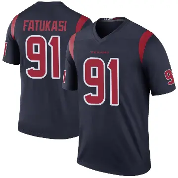 ＃91 Youth Folorunso Fatukasi Navy Legend Houston Texans Color Rush Jersey