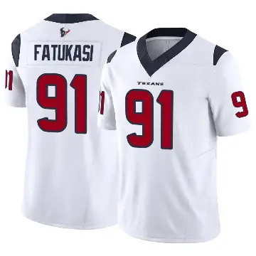 ＃91 Youth Folorunso Fatukasi White Limited Houston Texans Vapor F.U.S.E. Jersey