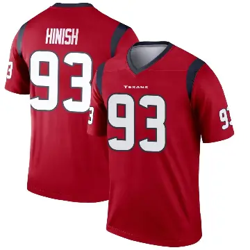＃93 Youth Kurt Hinish Red Legend Houston Texans Jersey