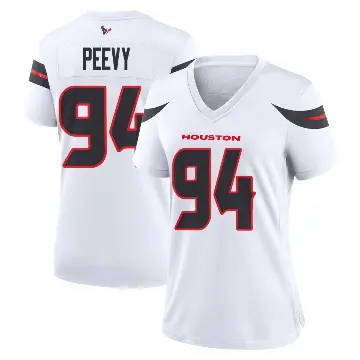 ＃94 Women's Jayden Peevy White Game Houston Texans Jersey