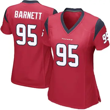 ＃95 Women's Derek Barnett Red Game Houston Texans Alternate Jersey